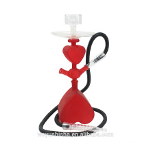 Tobacco smoking tool kukka single hose sheesha narguile red heart glass shisha hookah